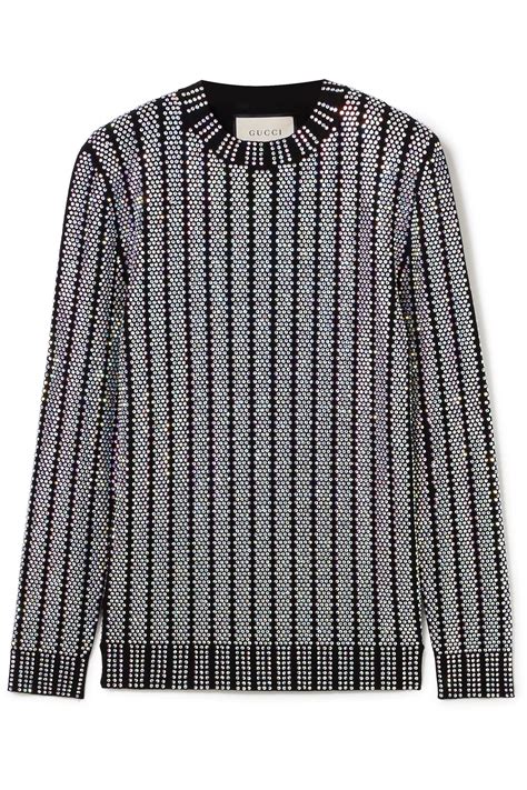 gucci crystal embellished sweater